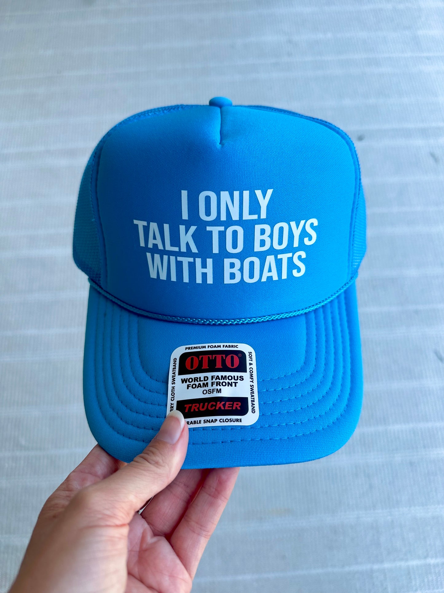 boys with boats trucker hat