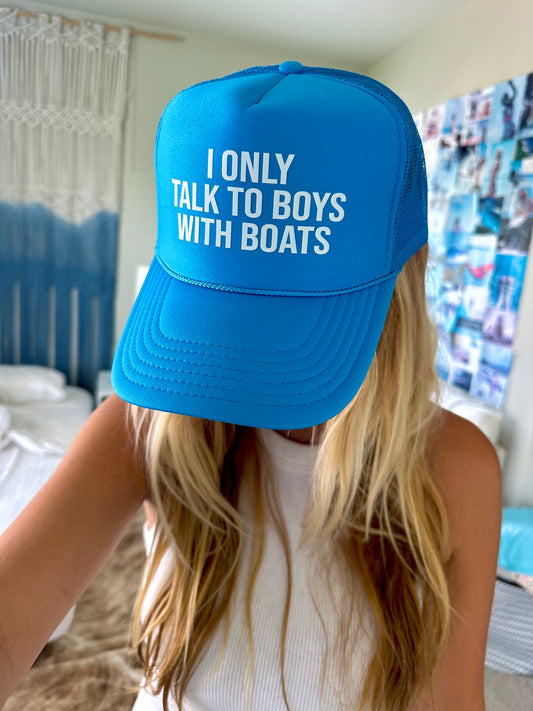 boys with boats trucker hat